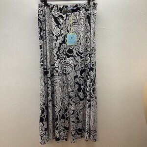 CeCe Size 1X Black & White Wide Leg Pants. New With Tags.